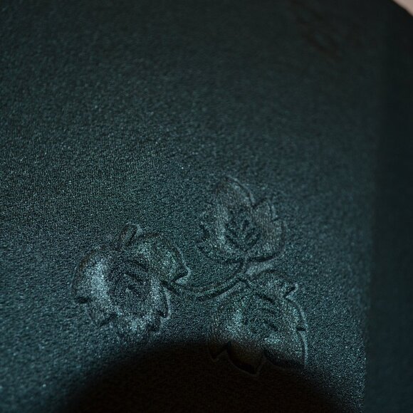 BonWorth Dark Green Polyester Short Sleeves Pressed-up Floral Texture Blouse L - Picture 3 of 13